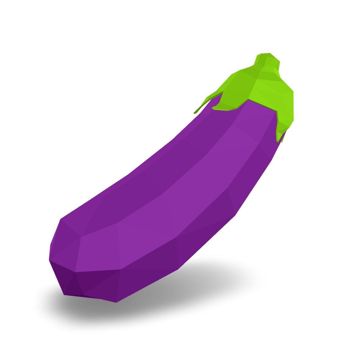 Low Poly Eggplant 3D Model