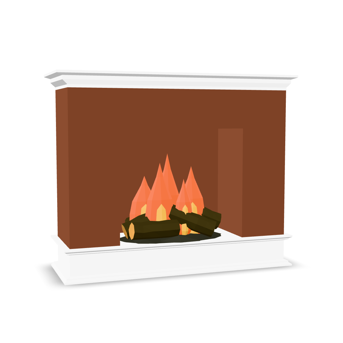 Cozy Fireplace Scene 3D Model
