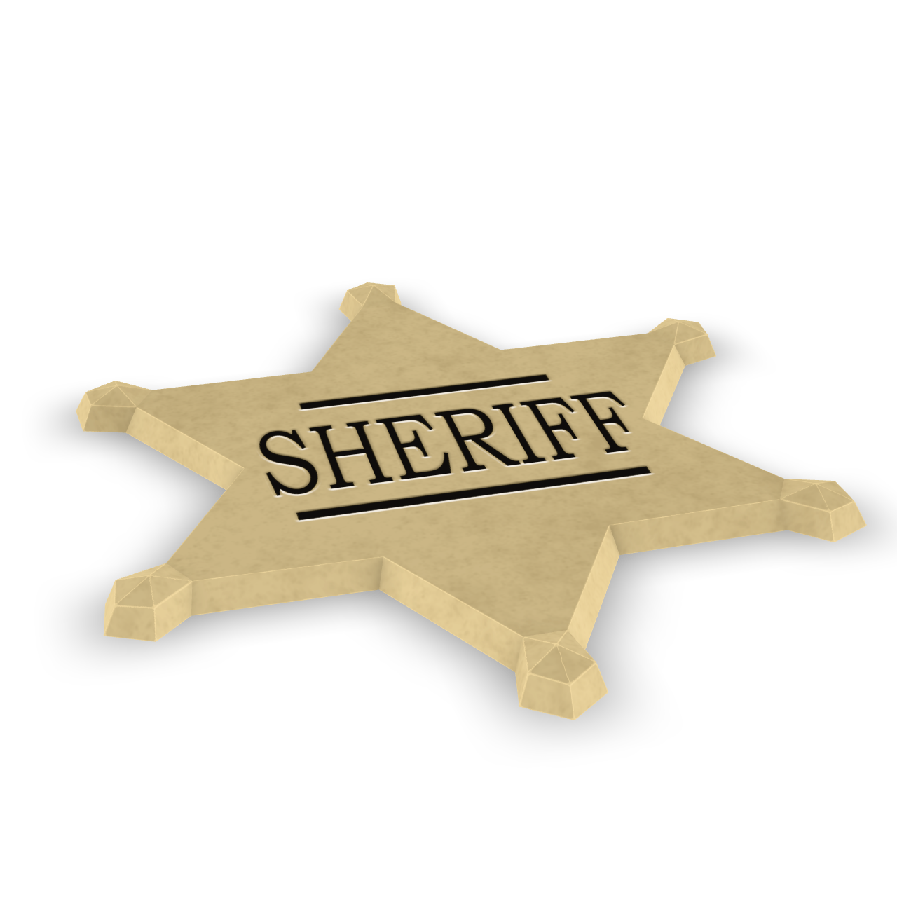 Sheriff Star Badge 3D Model