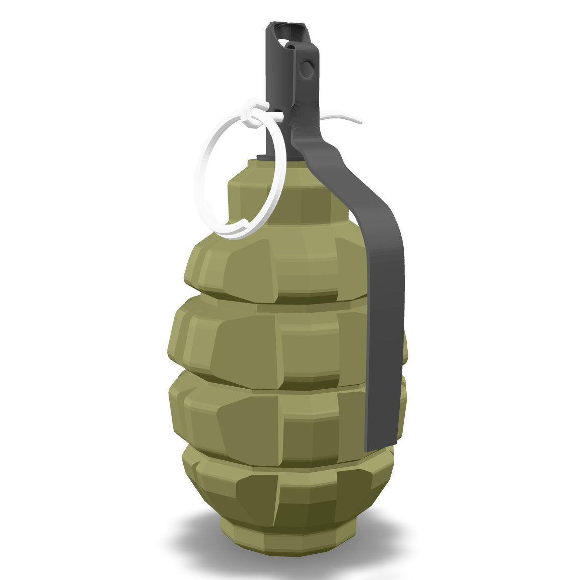 Olive Hand Grenade 3D Model