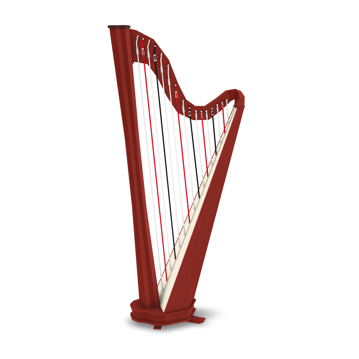 Elegant Concert Harp 3D Model