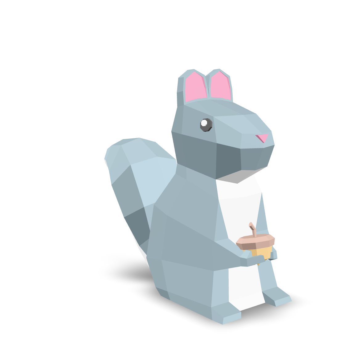 Low Poly Squirrel 3D Model