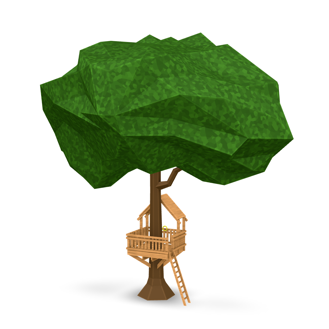 Low Poly Treehouse 3D Model