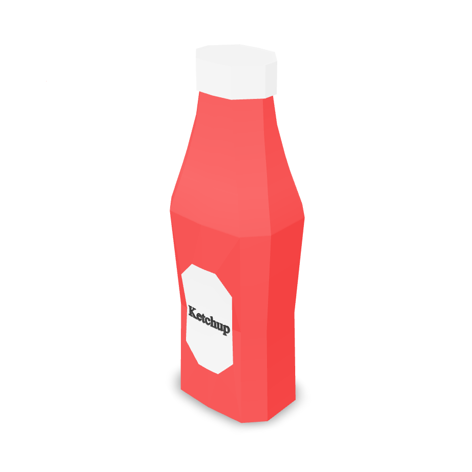 Low Poly Ketchup 3D Model