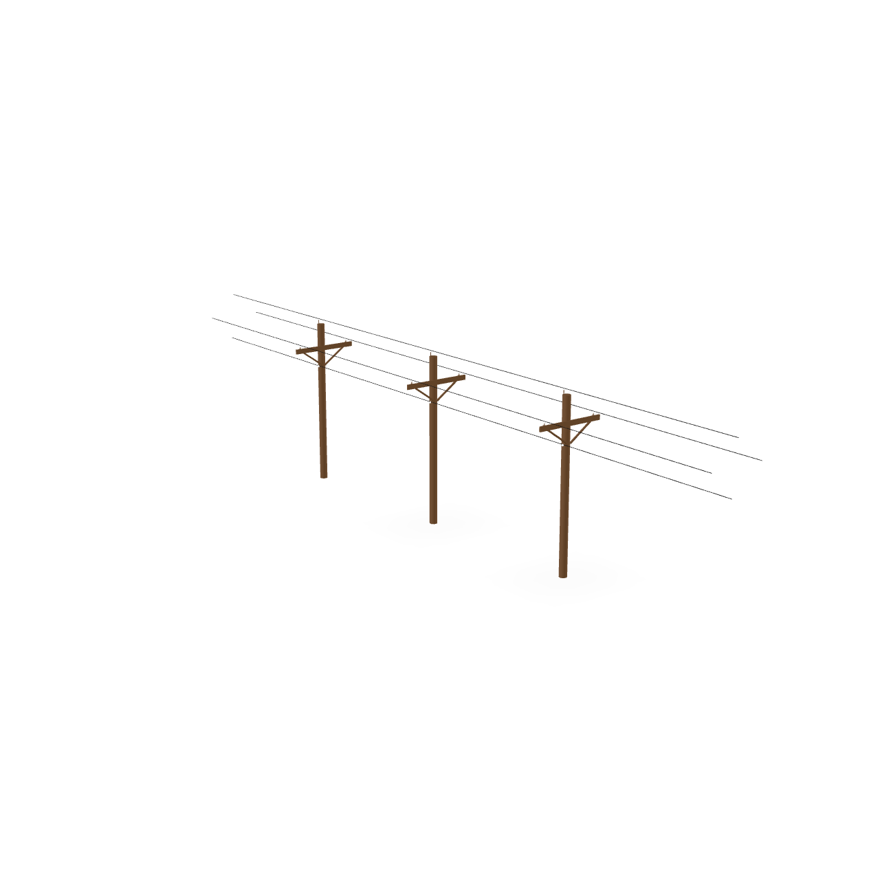 Power Line Poles 3D Model