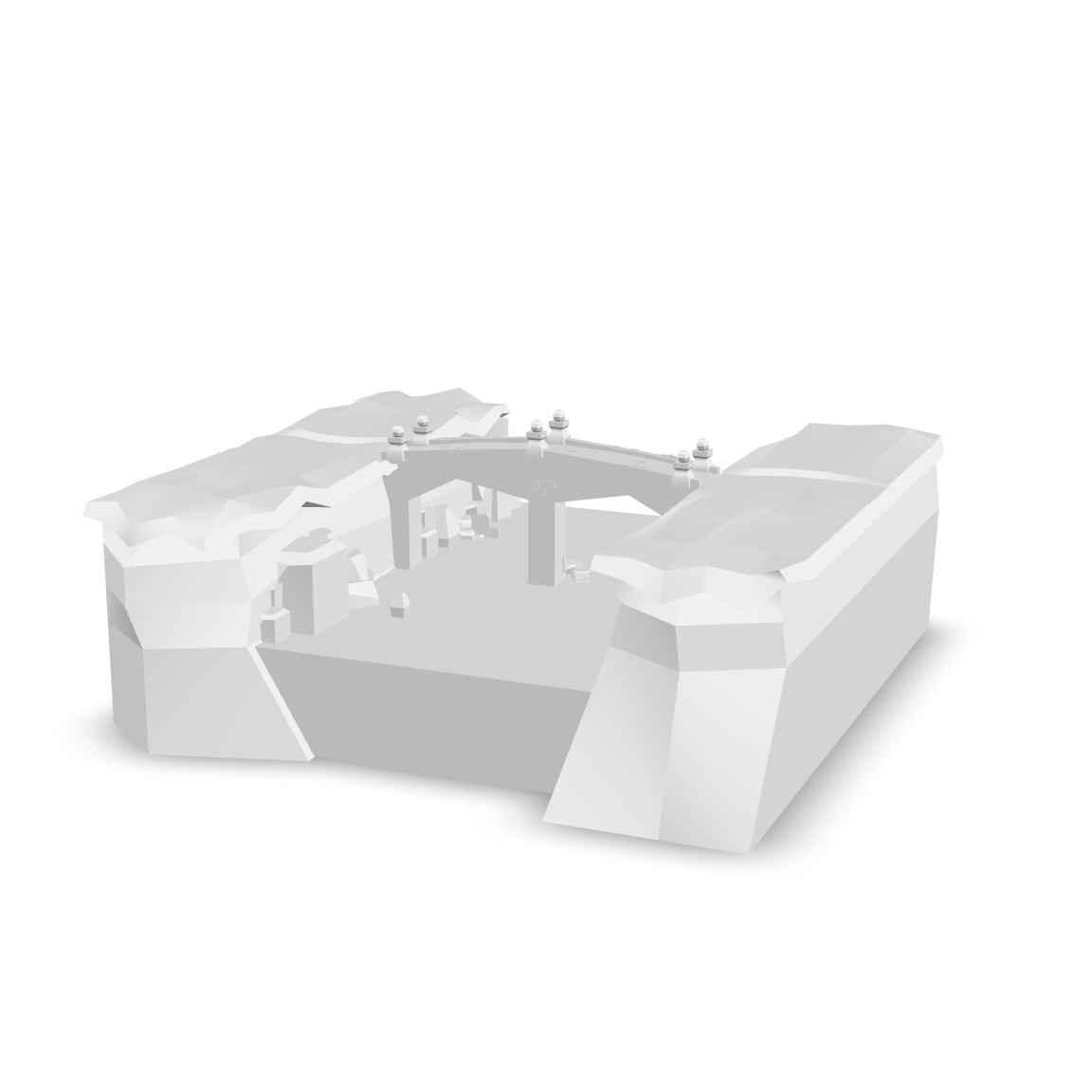 Architectural Bridge Scene 3D Model