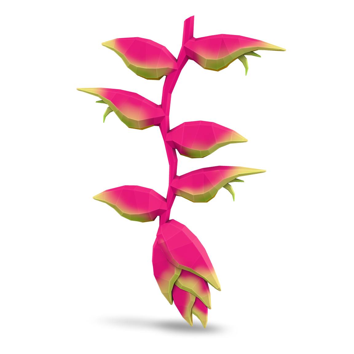 Heliconia Low Poly 3D Model