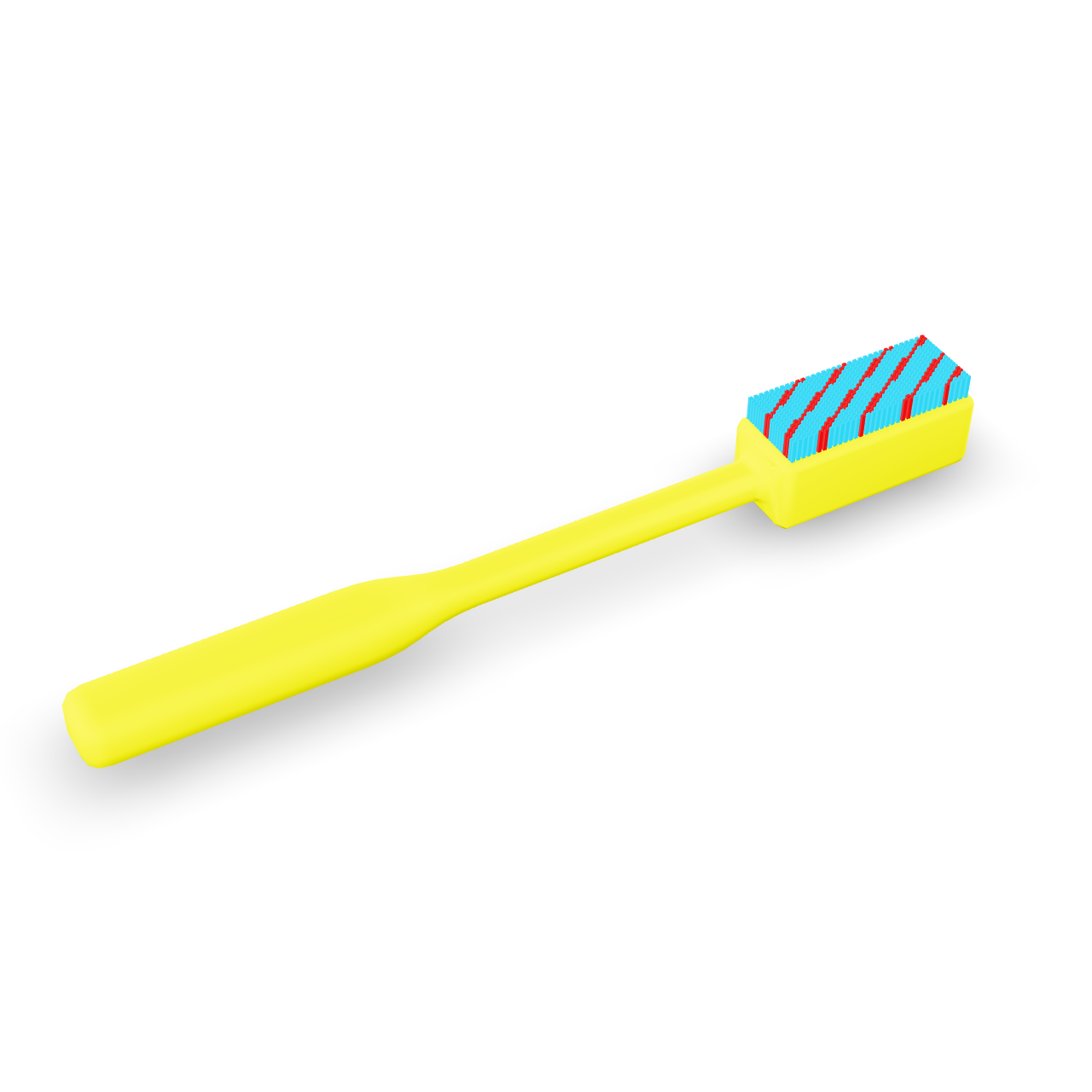 Yellow Striped Toothbrush 3D Model