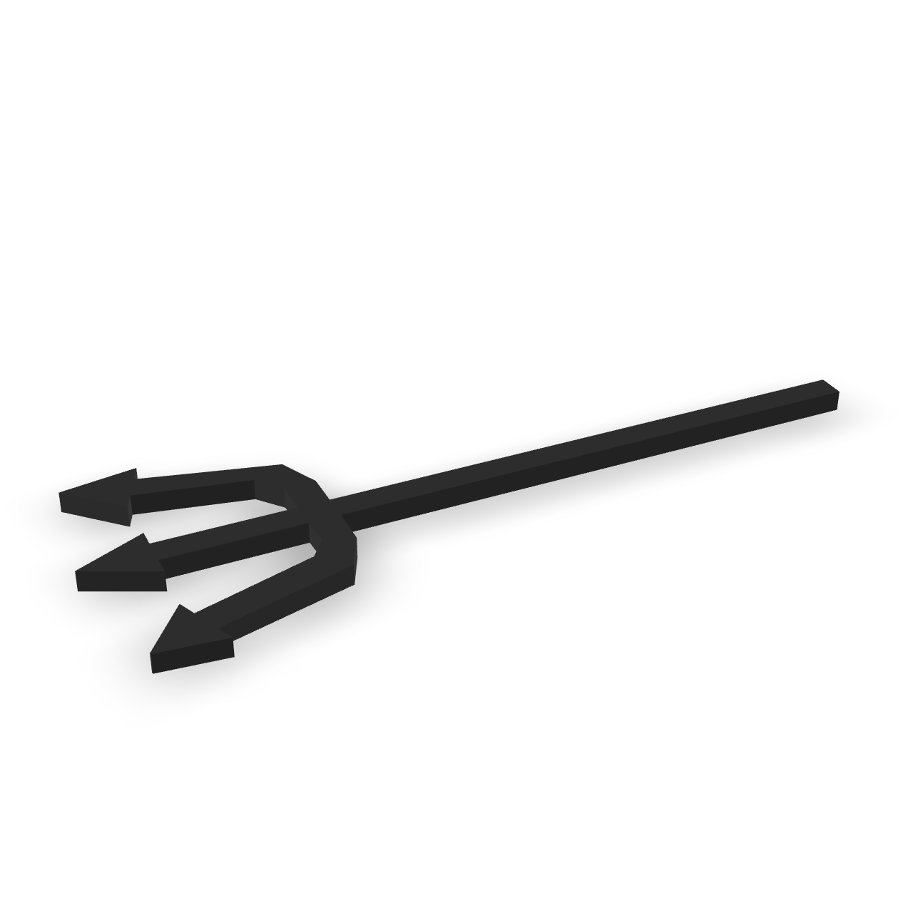 Simple Gray Trident 3D Model