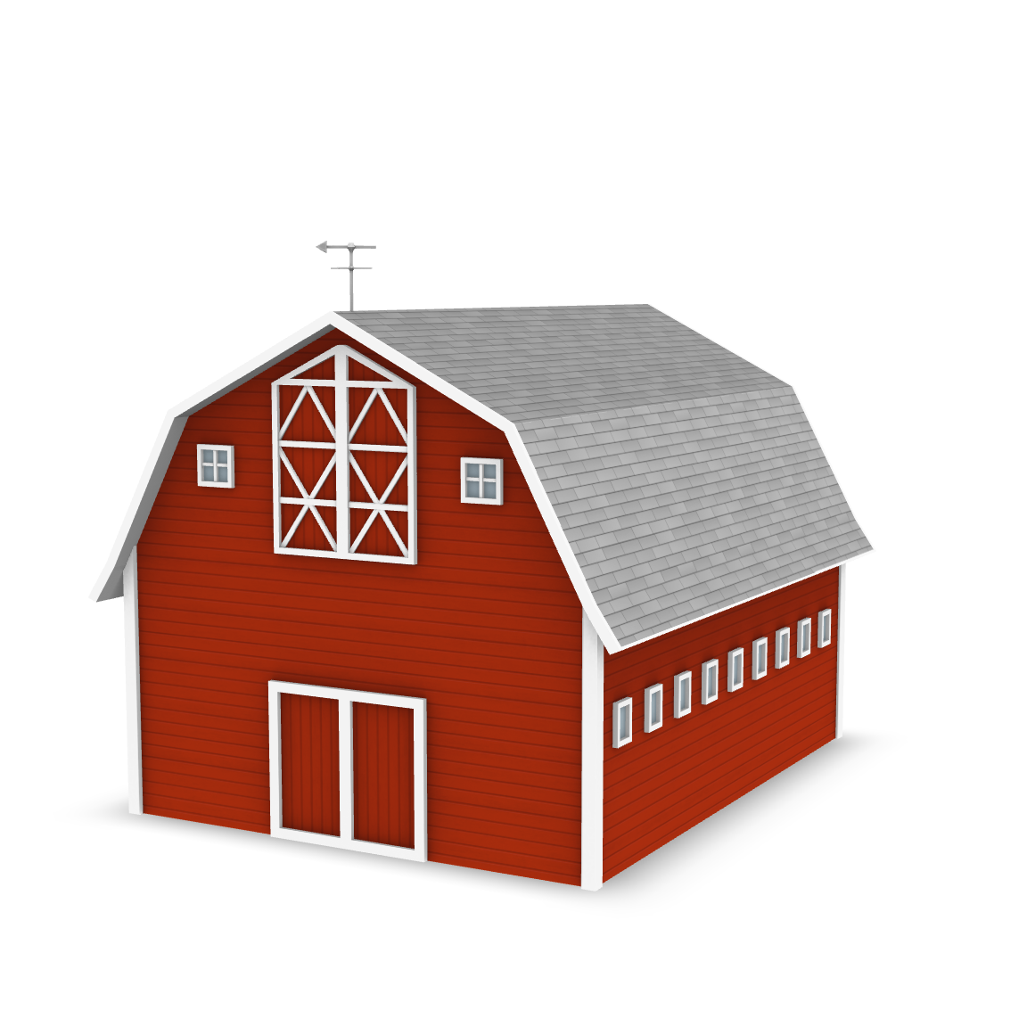 Classic Red Barn 3D Model