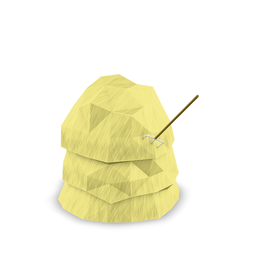 Hay Bale with Rake 3D Model