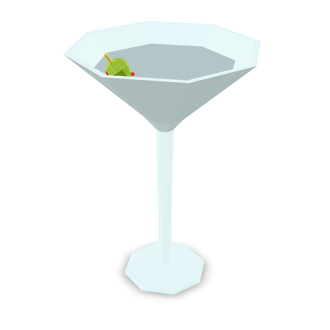 Low Poly Martini 3D Model
