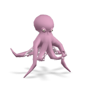Stylized Pink Octopus 3D Model