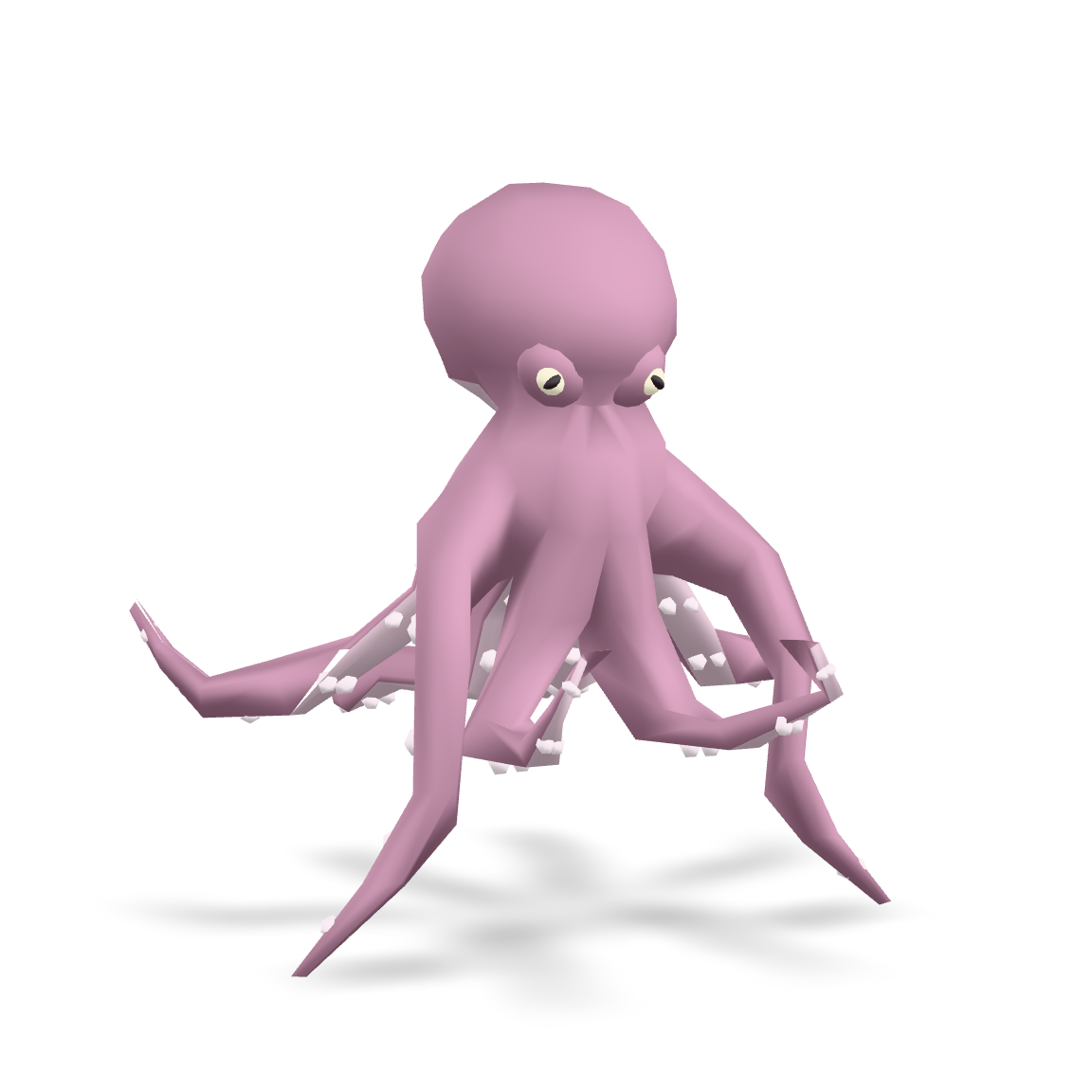 Stylized Pink Octopus 3D Model