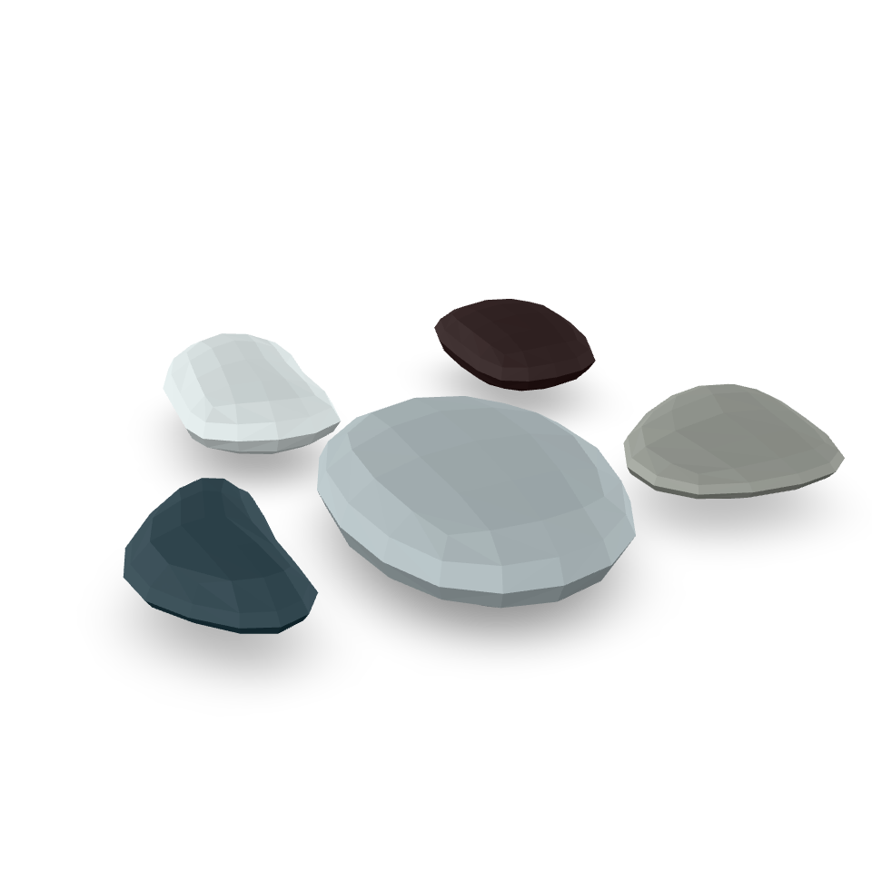 Stylized River Stones 3D Model