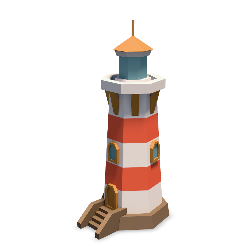 Stylized Lowpoly Lighthouse 3D Model