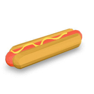 Low Poly Hotdog 3D Model