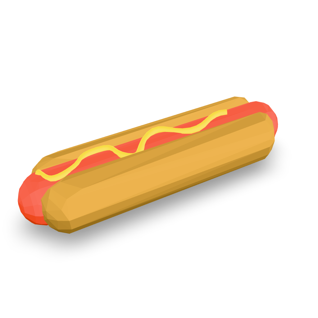Low Poly Hotdog 3D Model