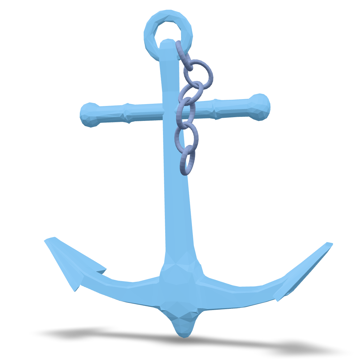 Stylized Blue Anchor 3D Model