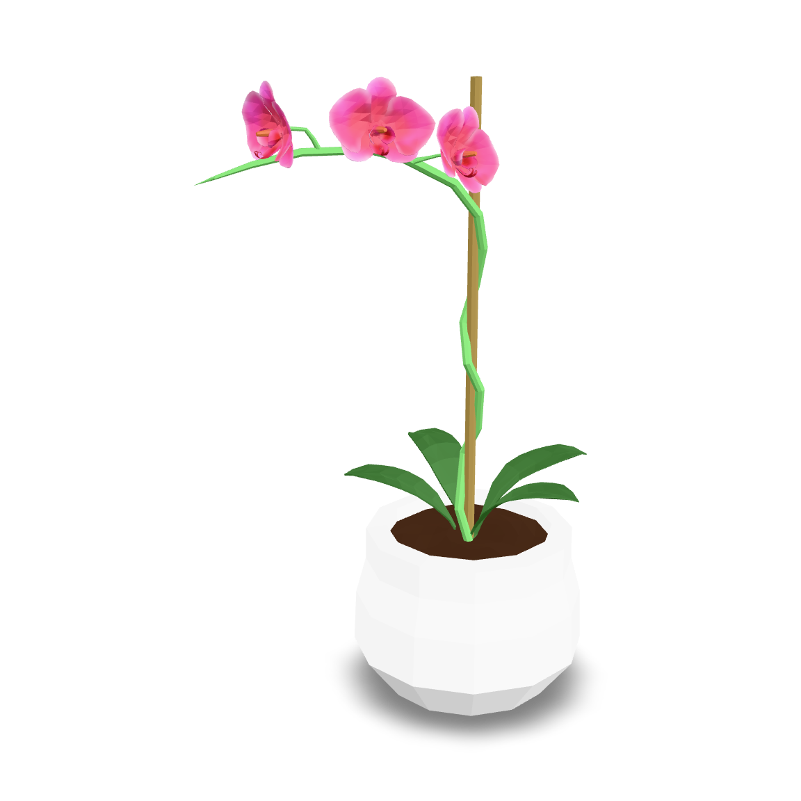 Low Poly Orchid 3D Model