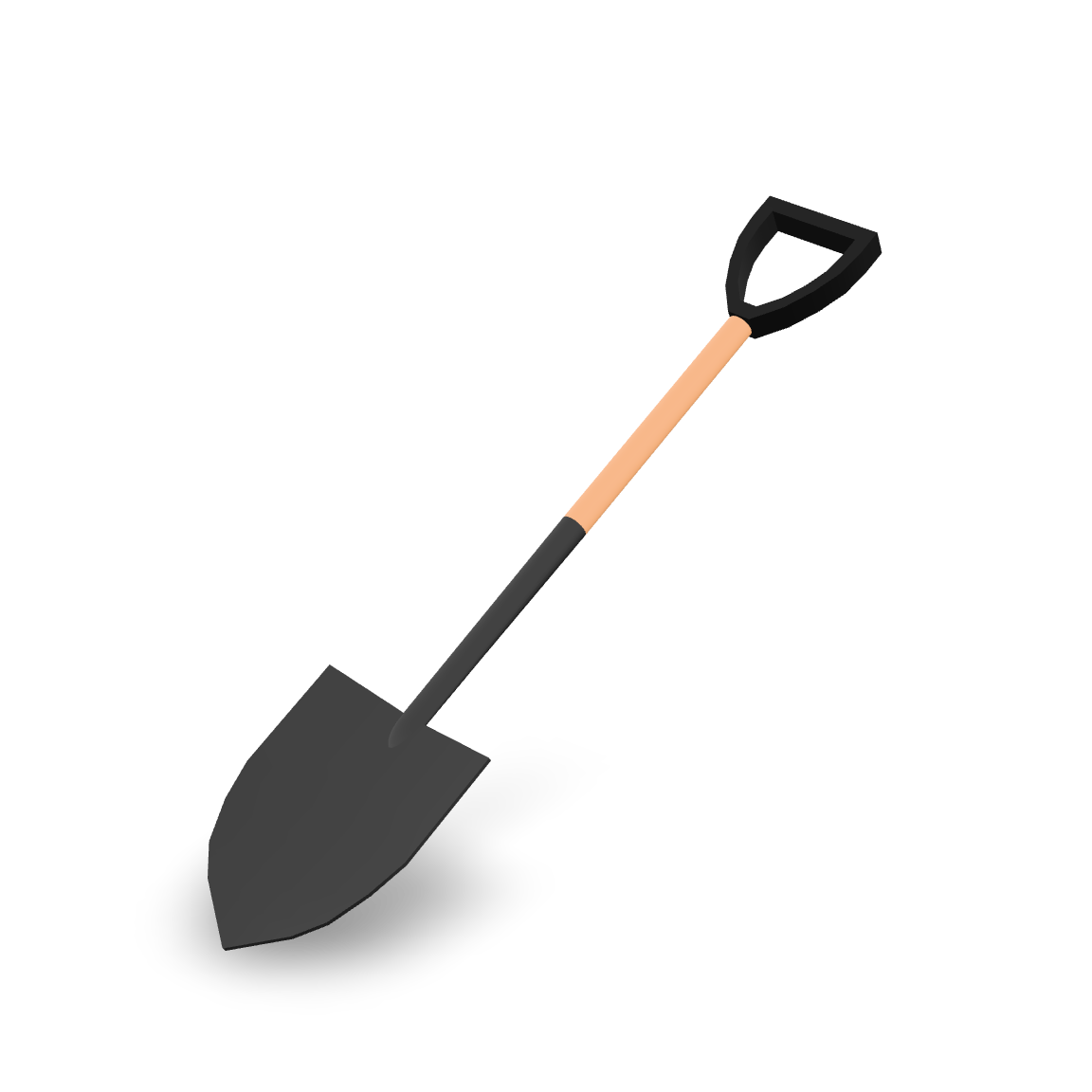 Cartoon Style Shovel 3D Model