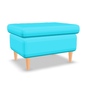 Aqua Ottoman Stool 3D Model