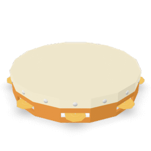 Stylized Tambourine Instrument 3D Model