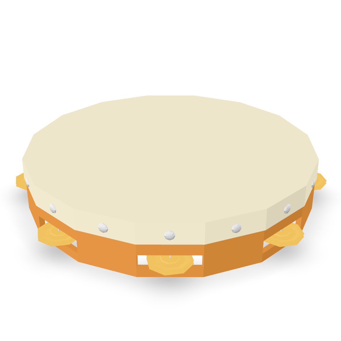 Stylized Tambourine Instrument 3D Model