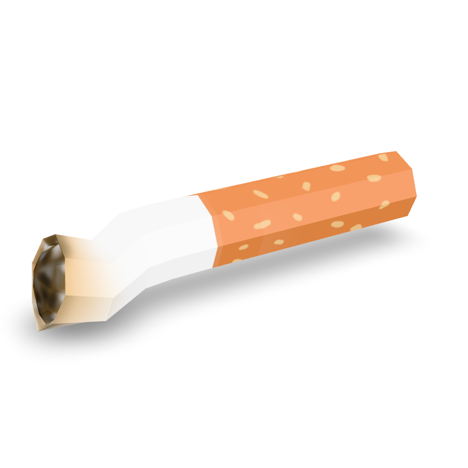 Cigarette Butt Lowpoly 3D Model