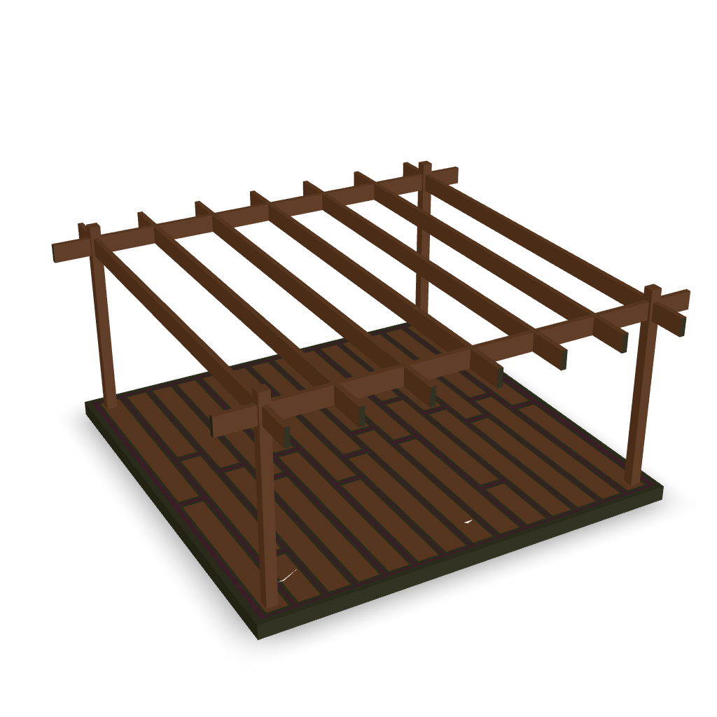 Wooden Pergola Structure 3D Model
