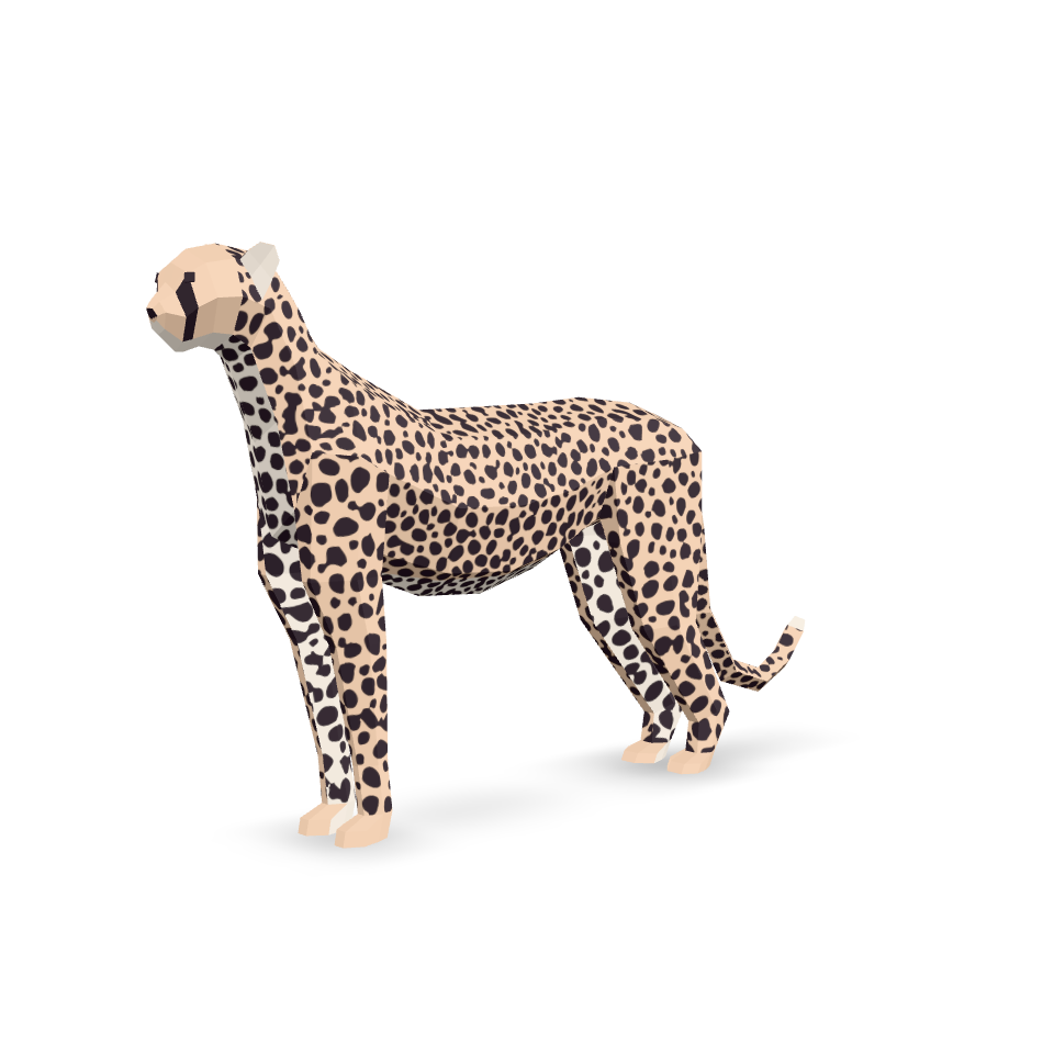 Low Poly Cheetah 3D Model