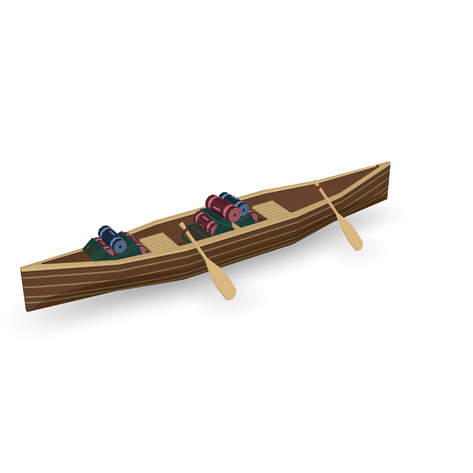 Loaded Canoe Model 3D Model