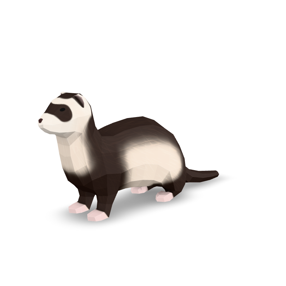 Stylized Ferret Character 3D Model