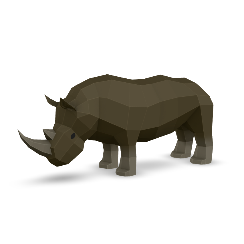 Low Poly Rhino 3D Model