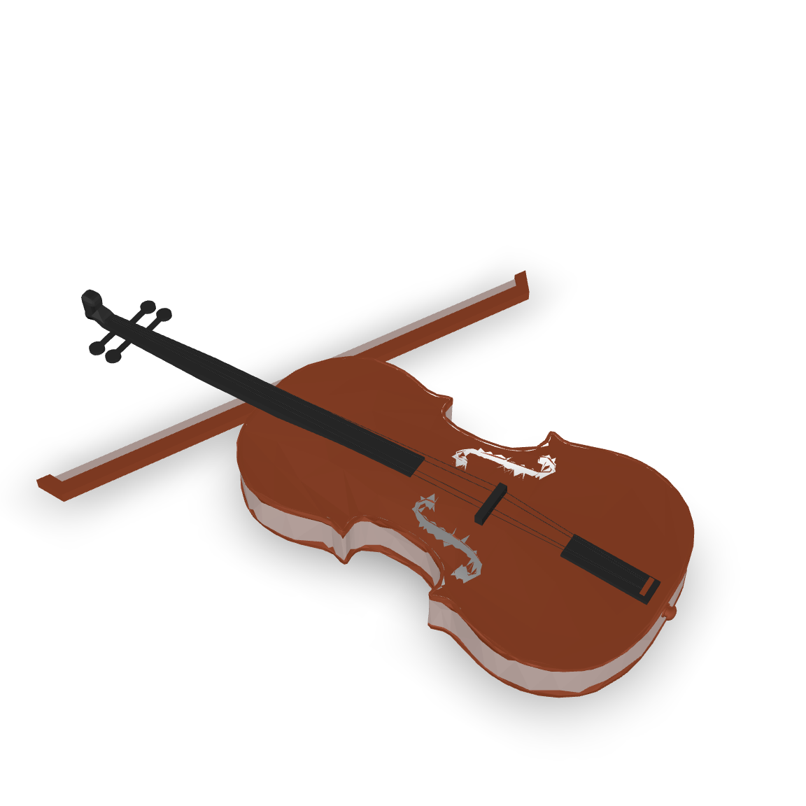 Simple Violin Instrument 3D Model