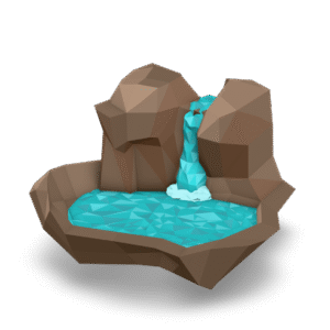 Low Poly Waterfall 3D Model