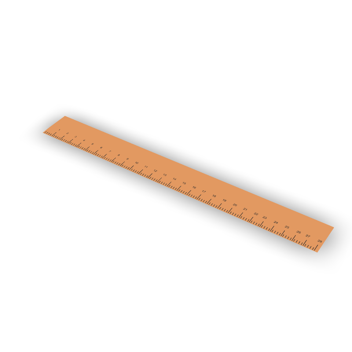 Simple Wooden Ruler 3D Model