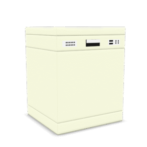Retro Dishwasher Appliance 3D Model
