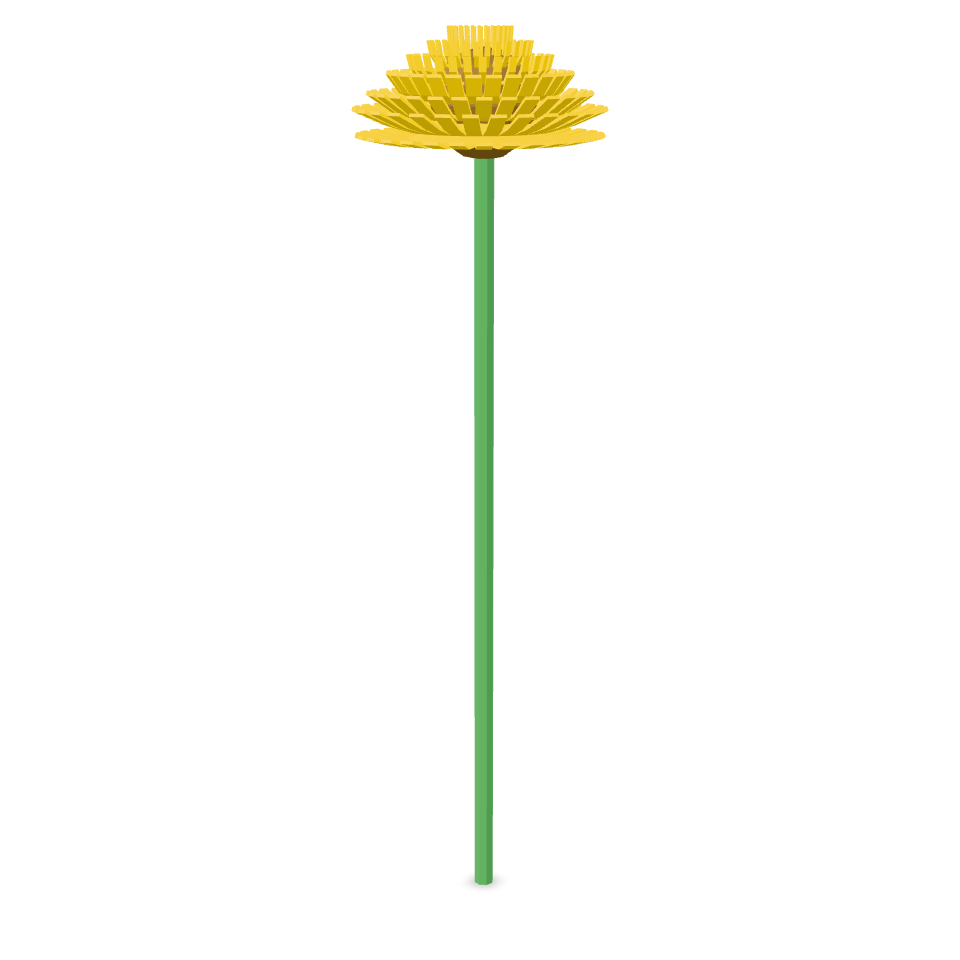 Geometric Dandelion Flower 3D Model