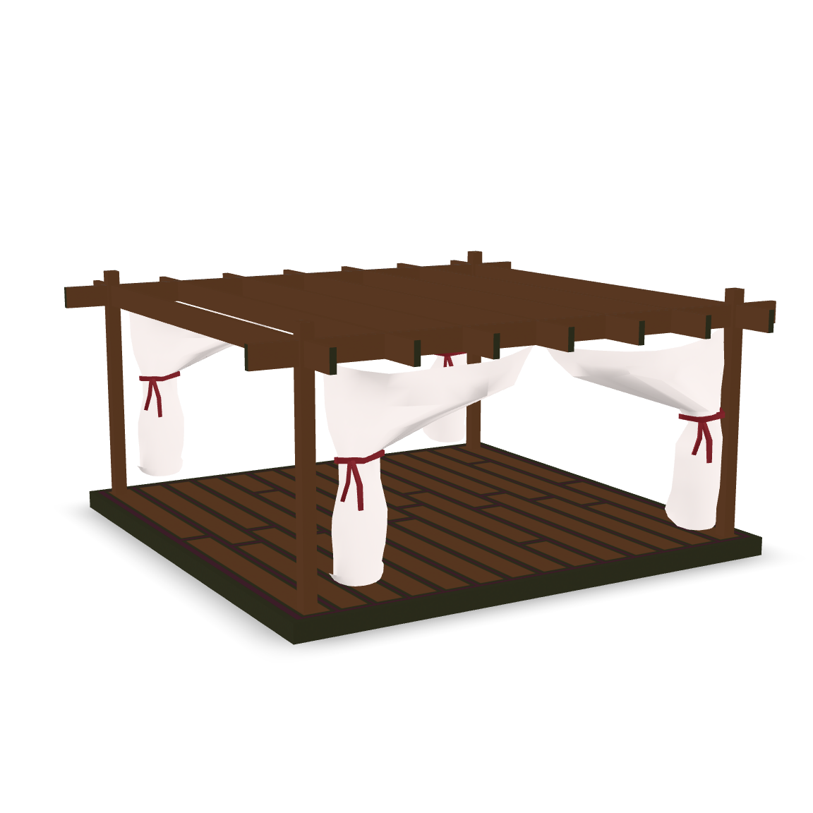 Wooden Pergola Structure 3D Model