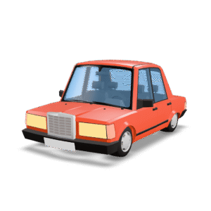 Classic Red Sedan 3D Model