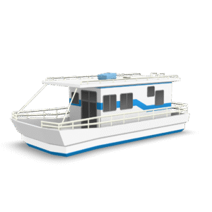 Cartoon Houseboat Model 3D Model