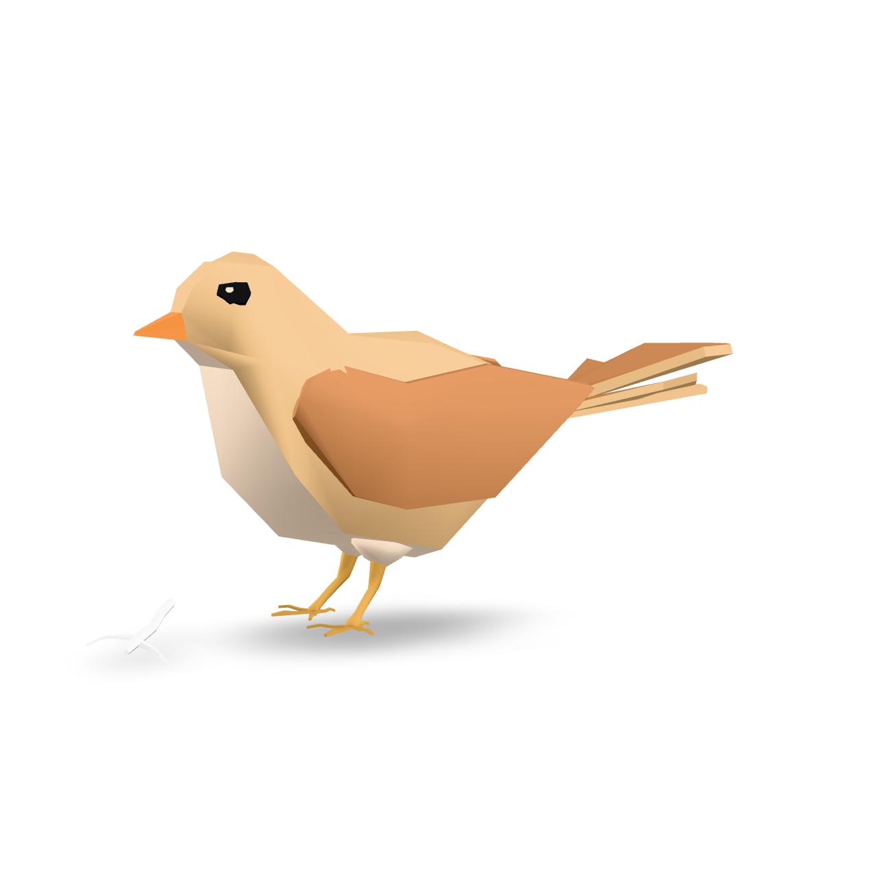 Low Poly Sparrow 3D Model