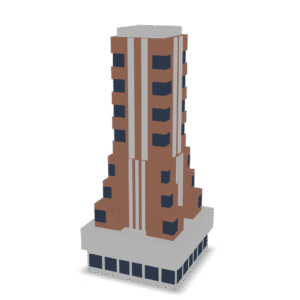 Retro Building Design 3D Model