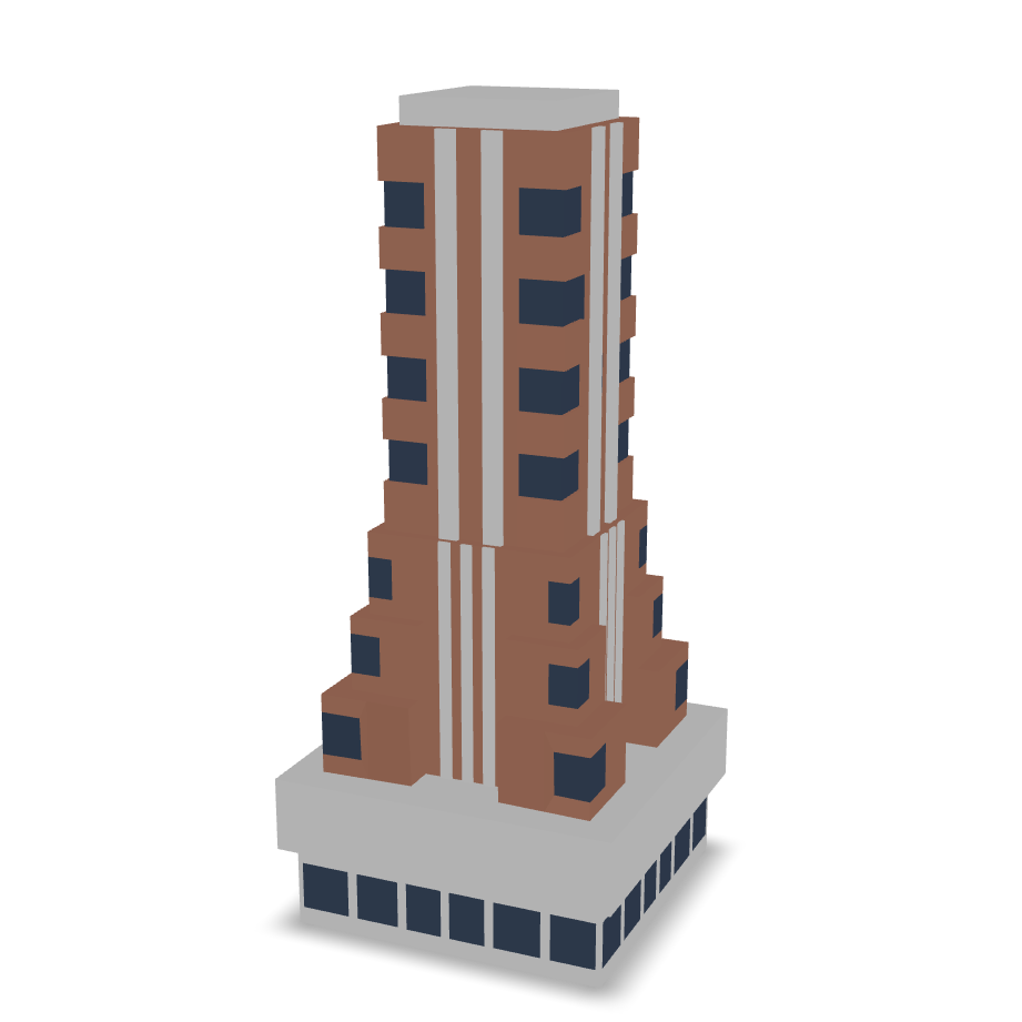 Retro Building Design 3D Model