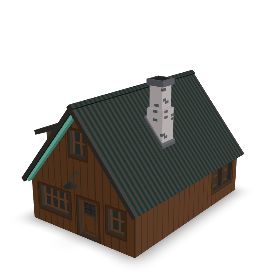 Simple Lowpoly Cabin 3D Model