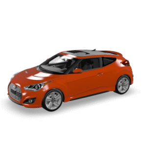Orange Hatchback Car 3D Model