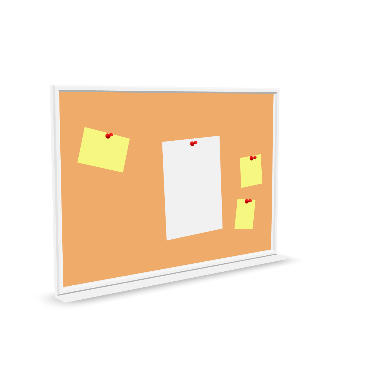 Corkboard with Notes 3D Model