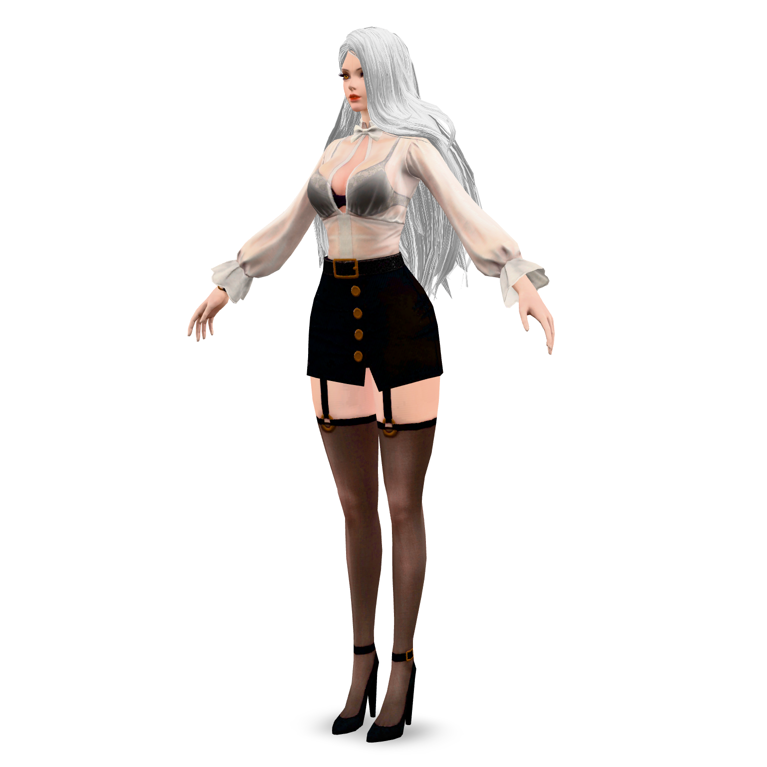 Stylish Female Character 3D Model
