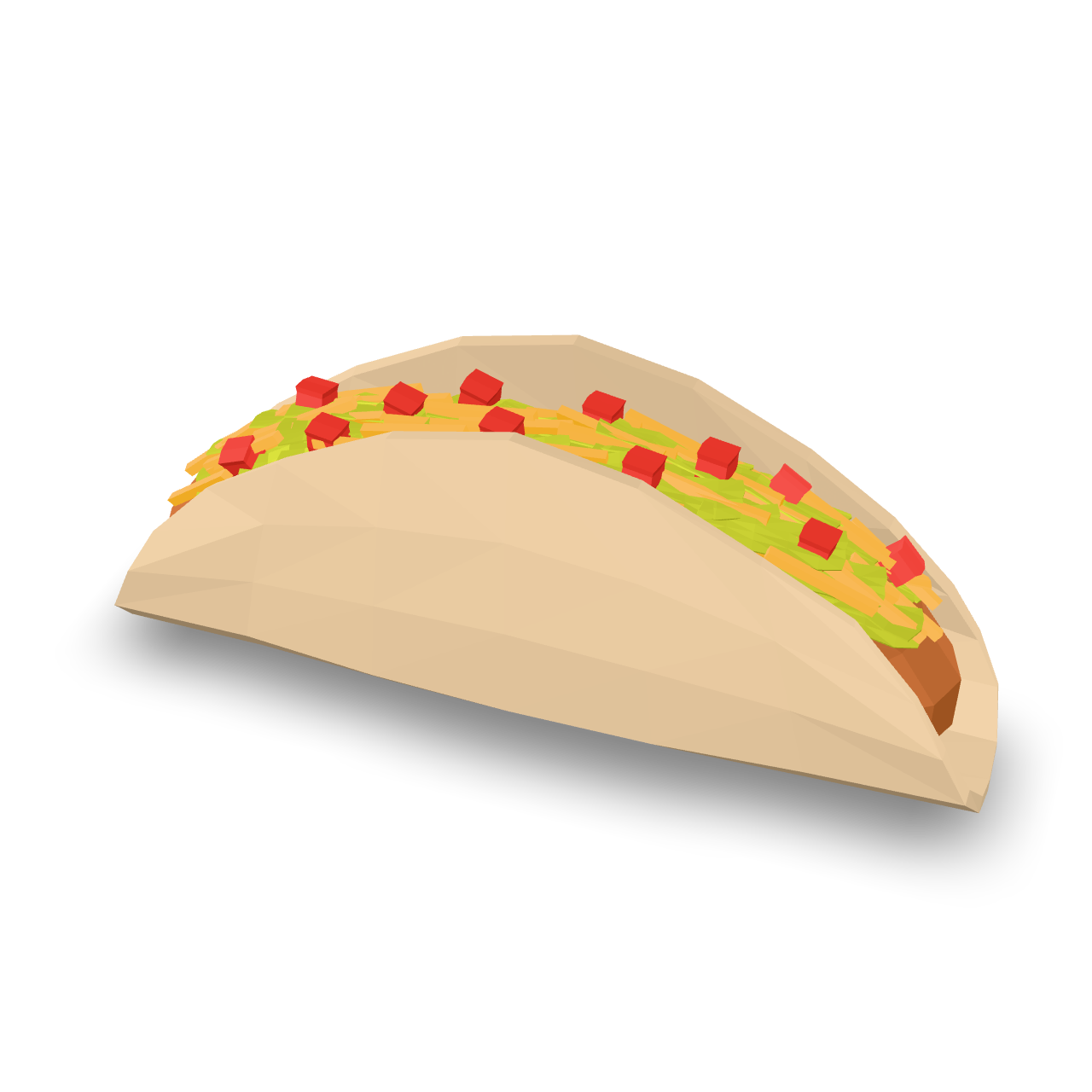 Low Poly Taco 3D Model
